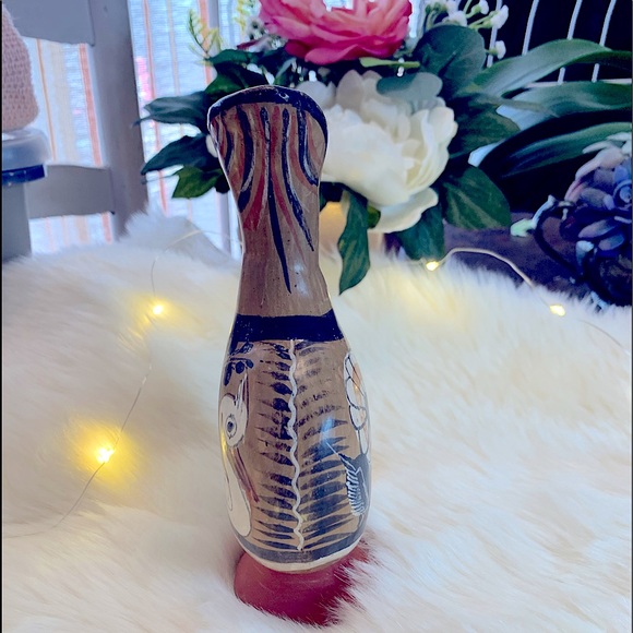 Tonala Mid-Century Mexican Folk Art Pottery HandPainted Signed Pitcher Vase Art - Picture 7 of 17